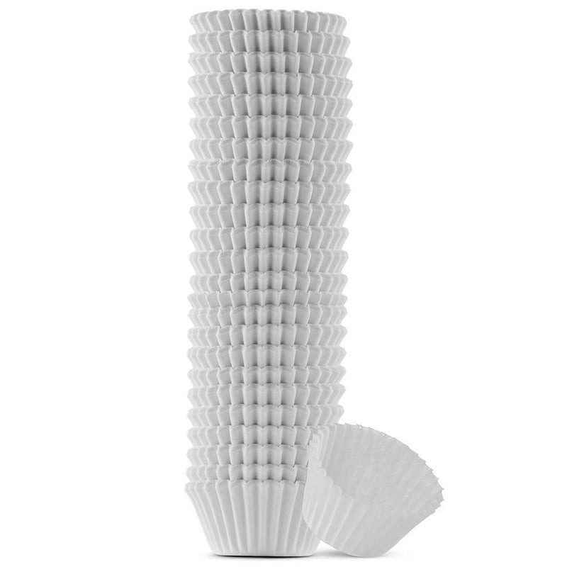 MontoPack Mini White Cupcake Liners | 500 Paper Baking Cups | Greaseproof No Smell Cupcake Wrappers | Muffin Liners for Desserts & Candies Cupcake Liner for Holidays, Birthdays & Protein Balls - Image 1